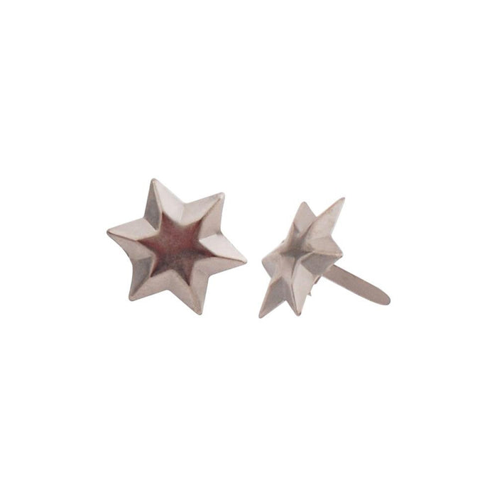 6 Point Star Fasteners | Hexagon Brads | Metal Paper Fasteners - Pewter 6 Point Star - 1/2in. - 50/Pkg (nmci95009)