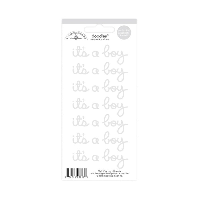 Big Its A Boy Stickers | Big Its A Boy Labels | It's A Boy Cardstock Stickers - Lily White - 7 Identical Phrases (nmdcstx3147)
