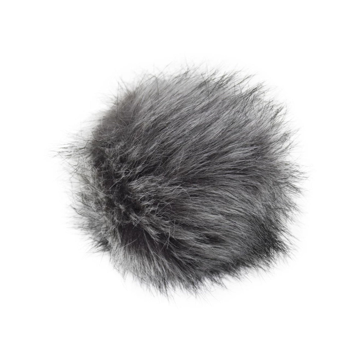 5'' Gray Wolf Faux Fur Pom & Loop by K+C