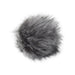 Big Grey Fur Pom | Grey Fake Fur Ball | Gray Fluff Ball | Grey Wolf Faux Fur Pom With Loop - 4.5in. in Diameter (nmffpall046)