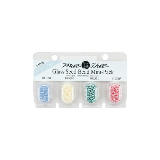 Blue Seed Beads | Green Glass Seed Beads | Glass Seed Bead Mini Pack - 00168, 02001, 00561, 02005 - 830mg of Each Color (nmgbmpk01005)
