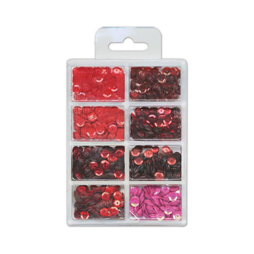 Christmas Red Sequins | Cherry Red Sequins | Cup Sequin Kit - Rouge - 7mm - .56oz (nmcg457h)