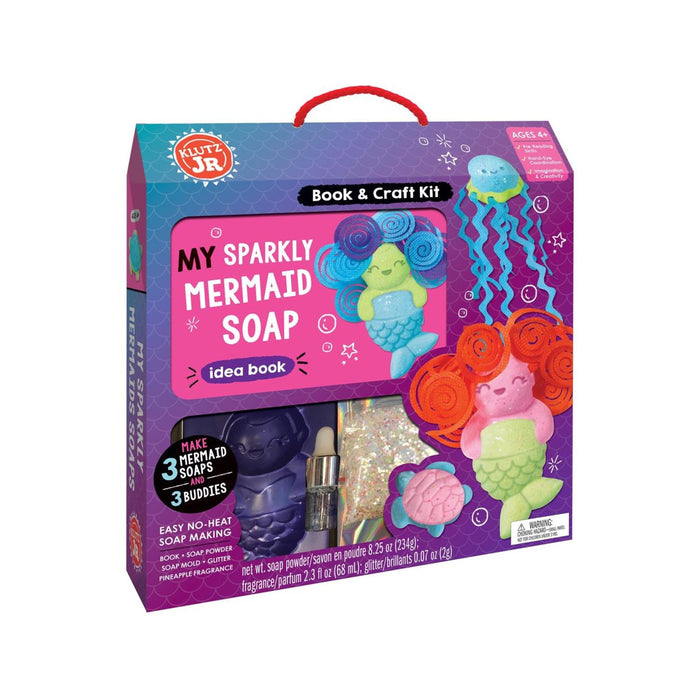 Mermaid Craft Kit | DIY Mermaid | Klutz Jr. My Sparkly Mermaid Soaps - Make 3 Mermaid Soaps and 3 Buddies (nmk858922)