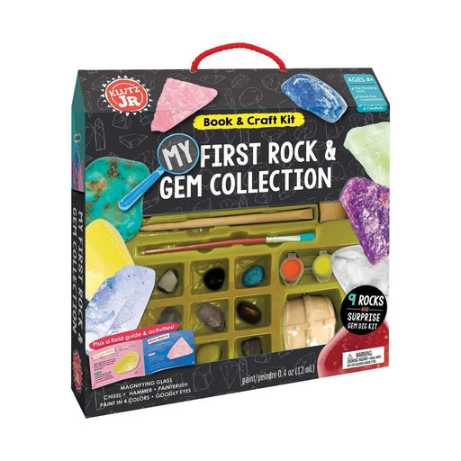 Kids Rock Kit | Kids Gem Kit | Klutz Jr. My First Rock & Gem Collection Book and Craft Kit - 9 Rocks and Surprise Gem Dig Kit (nmk864393)