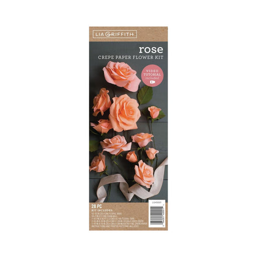Paper Rose Kit | DIY Crepe Roses | Crepe Paper Flower Kit - Roses - 28 Pieces (nmlg40001)