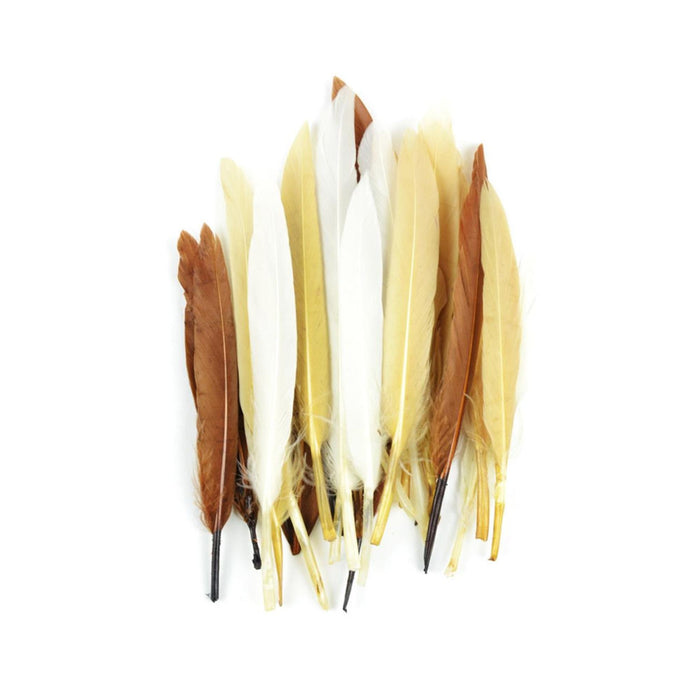 Bird Feathers | Earth Tone Feathers | Duck Quill Feathers - Earth Mix - 3in. - 24 Pieces/Pkg. (nmmd38297)