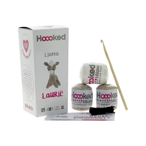 Llama Craft Kit | Llama Crochet Kit | Llama Laurie Amigurumi DIY Kit with Eco Barbante Yarn - Intermediate Skill Level (nmpak140)
