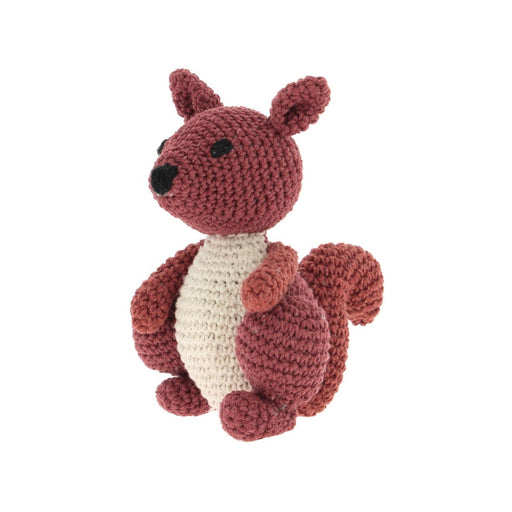 Squirrel Craft Kit | DIY Squirrel | Squirrel Suzy - Brick - Amigurumi DIY Kit with Eco Barbante Yarn - Intermediate Skill Level (nmpak237)