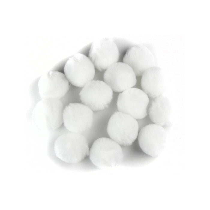 Big White Pom Poms | White Pom-Poms - 1.5in. - 15 Pieces/Pkg. (nmpom1.562003)