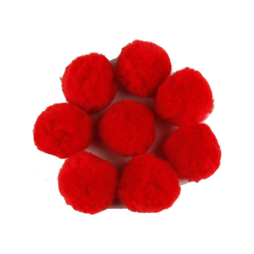 Big Red Pom Poms  2 Inch Red Pom Poms - 8 Pieces/Pkg. (nmpom262010) —  Crafted Gift Inc.