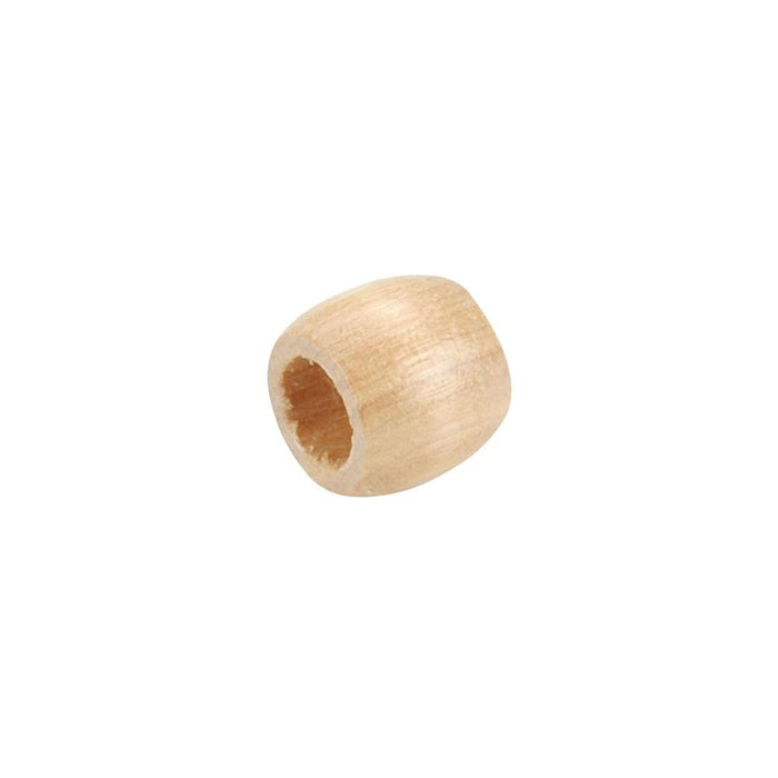 Small Macrame Beads | Barrel Wood Beads - Natural - 13mm x 11mm - 18 Pieces/Pkg. (nmpwb131103)