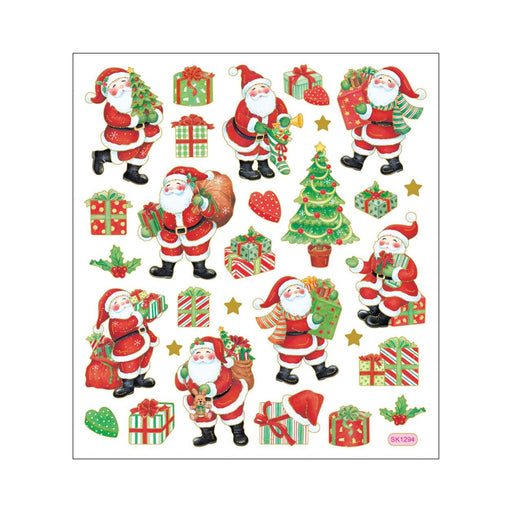 Santa Stickers | Santa Claus Seals | Santa's Jobs Stickers - 1 Sheet - Assorted Designs/Sizes/Colors (nmsk129mc1294)
