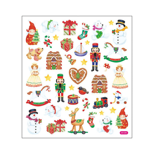 Christmas Toy Stickers | Christmas Seals | Christmas Toy Shop Stickers - 1 Sheet - Assorted Designs/Sizes/Colors (nmsk129mc1295)