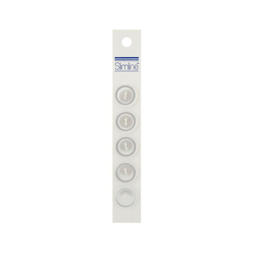 Basic White Buttons, Pearl Buttons - 2 Hole - 3/4in. - 5 Pieces/Pkg. (nmsl003a)