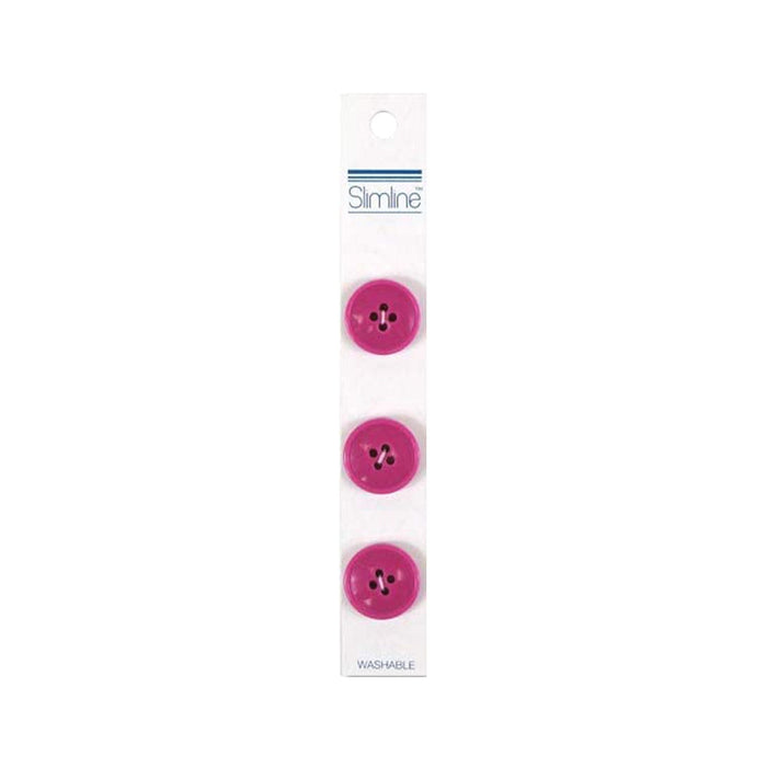 Rose Colored Buttons, Fuchsia Buttons - 4-Hole - 3/4in. - 3 Pieces/Pkg. (nmsl132a)