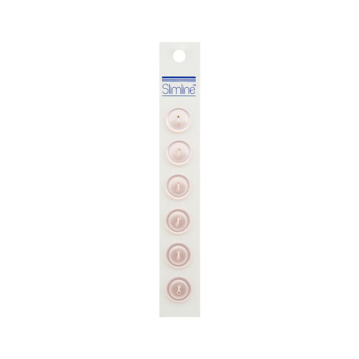 Pastel Pink Buttons, Light Pink Buttons - 2 Hole - 9/16in. - 6 Pieces/Pkg. (nmsl152a)