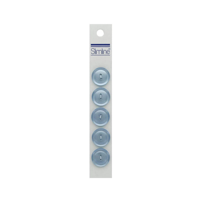 Pastel Blue Fasteners, Light Blue Buttons - Round - 3/4in. - 2 Hole - 5 Pieces/Pkg. (nmsl156)