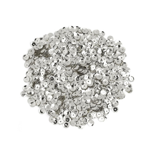 5mm Silver Sequins | Silver Cupped Sequins - 5mm - Round - 800 Pieces/Pkg. (nmsqu40000867)