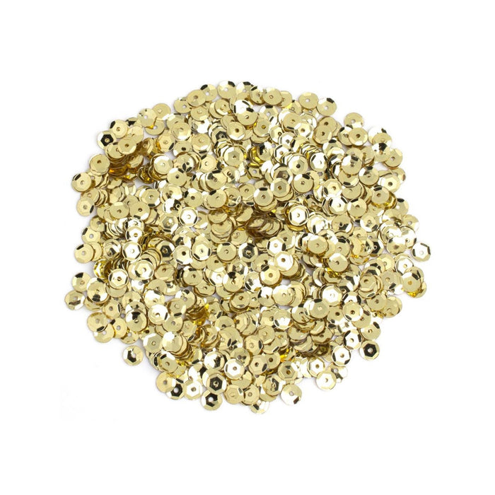 Small Gold Sequins | 5mm Gold Sequins | Gold Cupped Sequins - 5mm - 800 Pieces/Pkg. (nmsqu40000870)