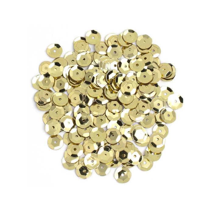 8mm Gold Sequins | Gold Cupped Sequins - 8mm - Round - 200 Pieces/Pkg. (nmsqu40000874)