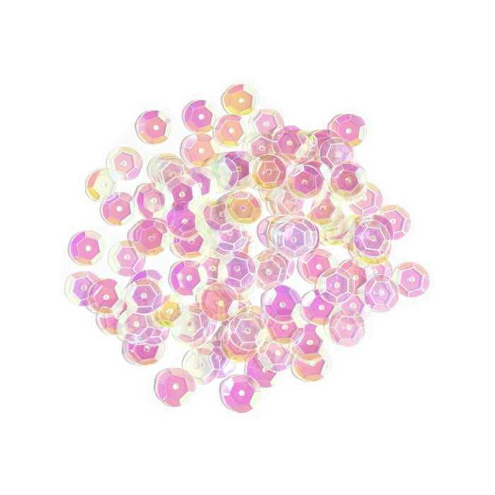 10mm Iridescent Sequins | Crystal AB Sequins | Crystal Iridescent Sequins - 10mm - Clear - Cupped - 120 Pieces/Pkg. (nmsqu40000875)