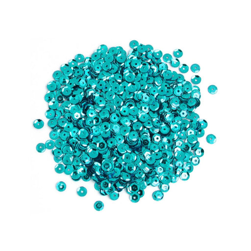 8mm Turquoise Sequins | Peacock Embellishments | Turquoise Peacock Cupped Sequins - 8mm - 200 Pieces/Pkg. (nmsqu40000877)