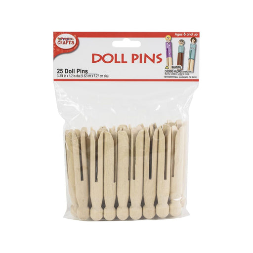 Wood Doll Pins | Wooden Doll Pins - 3-3/4in. X 1/2in. - 25 Pieces/Pkg. (nmwp01)