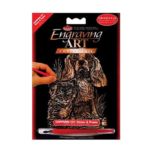 Mini Engraving Art Kit - Kitten and Puppy - Copper Foil - 5in. x 7in. (norcopmin1013t)