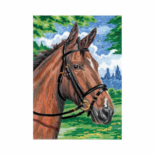 Mini Color Pencil by Number Kit - Horse - 5in. x 7in. (norcpnmin1013t)