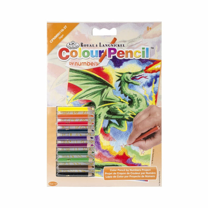 Dragon Mini Color Pencil by Number Kit - 5in. x 7in. (norcpnmin1163t)