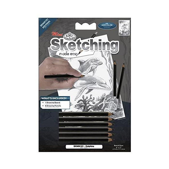 Sketching Made Easy Kit - Dolphins - 5in. x 7in. (norskmin1013t)