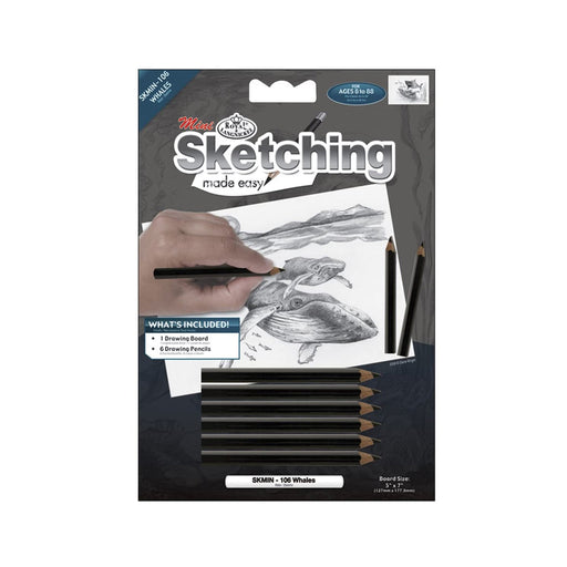 Sketching Made Easy Kit - Whales - 5in. x 7in. (norskmin106)
