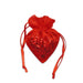 Red Heart Favor Bags | Red Heart Pouches | Red Heart Shaped Organza Bags - 3.5in. x 3.5in. - 30 Pieces/Pkg. (pm0900912)