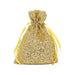Gold Pouches | Gold Drawstring Bags | Gold Metallic Glam Fabric Bags - 4in. X 6in. - 12 Pieces/Pkg. (pm0914259)