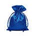 Blue Gold Gift Bags | Blue Gold Dot Bags | Royal Blue Satin Gold Pearl Bags - 5in. x 7in. - 12 Pieces/Pkg. (pm09221370)