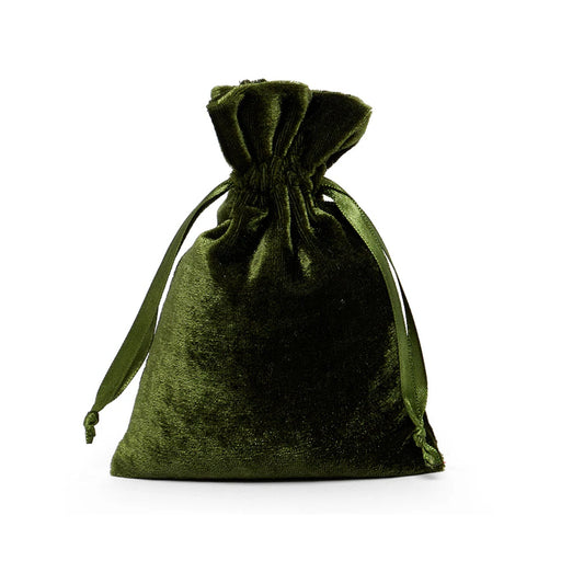 Green Velvet Bags | Green Velvet Pouches | Moss Green Velvet Fabric Bag - 3in. x 4in. - 20 Pieces/Pkg. (pm09230269)