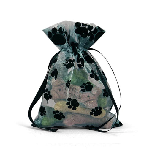 Dog Paw Treat Bags | Paw Print Bags - Organza - 3in. x 4in. - 12 Pieces/Pkg. (pm093078079)