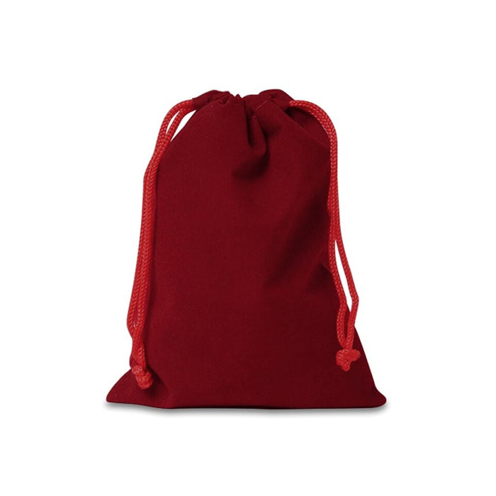 Red Jewelry Bags | Red Velour Bags | Small Red Velour Jewelry Bags - 3 x 4in. - 25 Pieces/Pkg. (pm0943034)