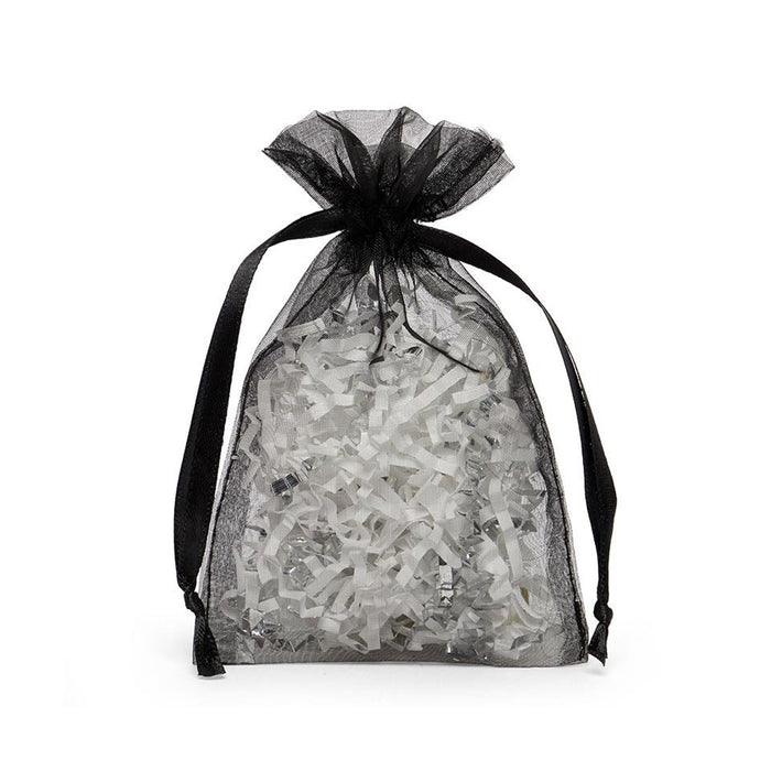 Black Favor Bags | Sheer Black Bags | Black Flat Organza Bags - 2in. x 3in. - 30 Pieces/Pkg. (pm09870020)
