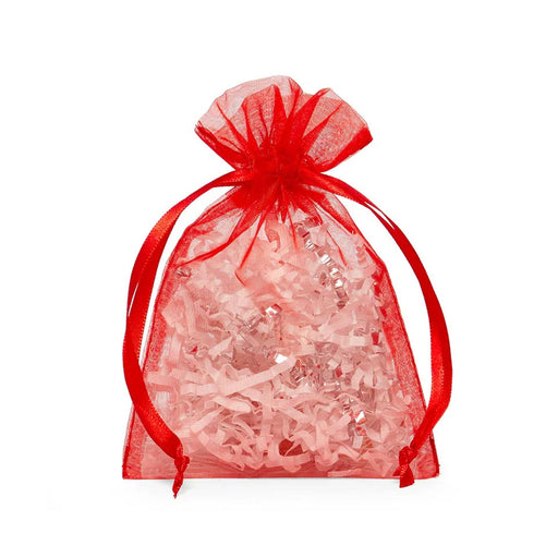 Red Favor Bags | Sheer Red Bags | Red Flat Organza Bags - 2in. x 3in. - 30 Pieces/Pkg. (pm09870030)