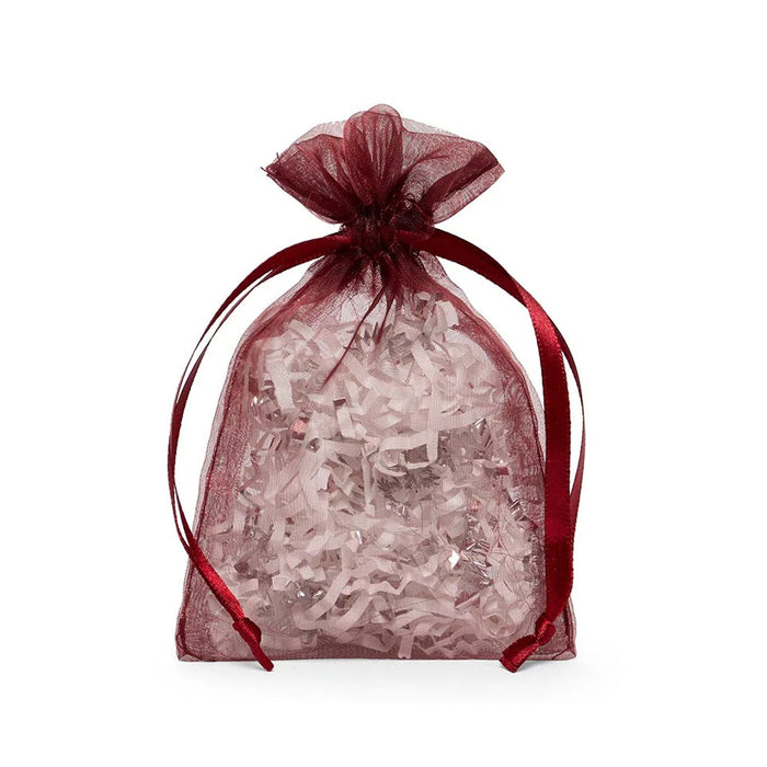 Wine Favor Bags | Sheer Burgundy Bags | Wine Flat Organza Bags - 3in. x 4in. - 30 Pieces/Pkg. (pm09870187)