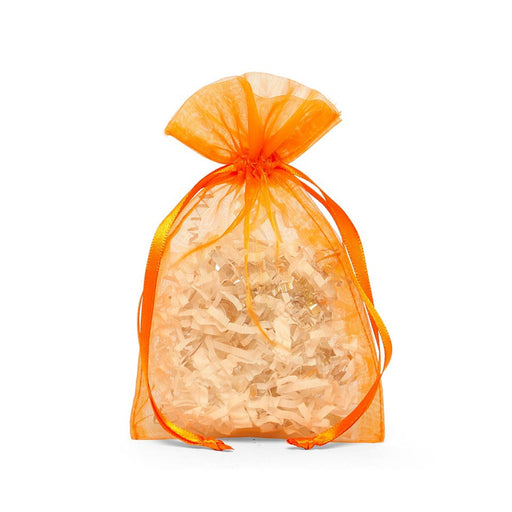 Orange Favor Bags | Sheer Orange Bags | Pumpkin Orange Flat Organza Bags - 3in. x 4in. - 30 Pieces/Pkg. (pm09870144)