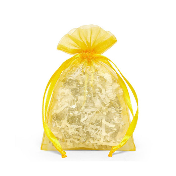Yellow Favor Bags | Sheer Yellow Bags | Daffodil Organza Bags - 2in. x 3in. - 30 Pieces/Pkg. (pm09870051)