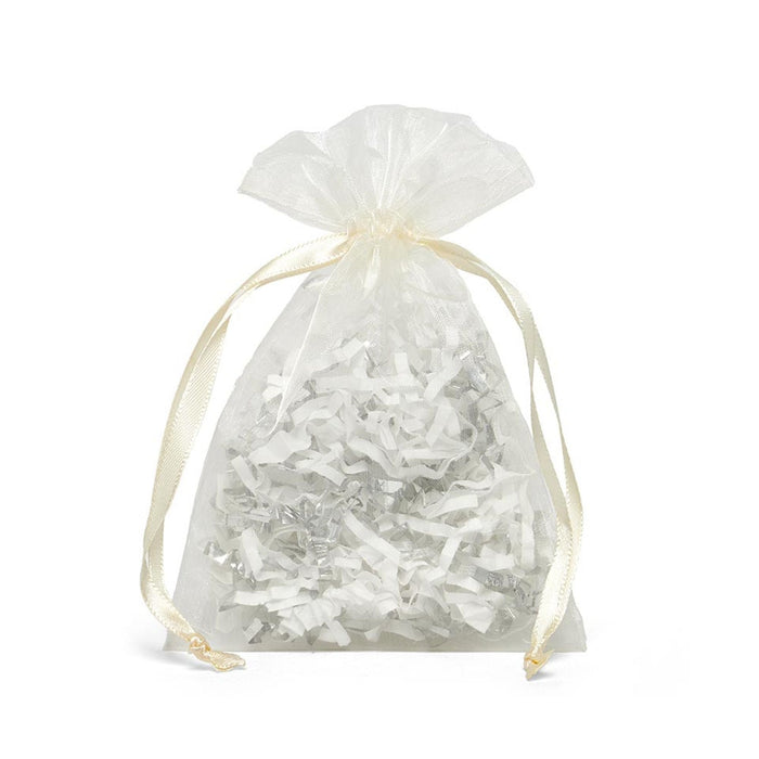 Ivory Favor Bags | Sheer Ivory Bags | Ivory Organza Bags - 2in. x 3in. - 30 Pieces/Pkg. (pm09870052)