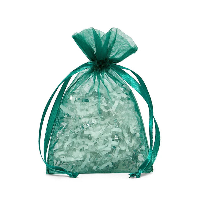 Hunter Green Favor Bags | Sheer Green Bags | Hunter Green Flat Organza Bags - 2in. x 3in. - 30 Pieces/Pkg. (pm09870062)
