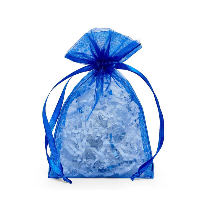 Royal Blue Favor Bags | Sheer Blue Bags | Royal Blue Organza Bags - 2in. x 3in. - 30 Pieces/Pkg. (pm09870070)