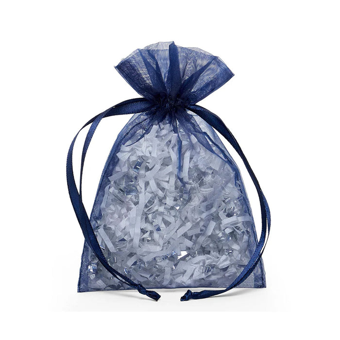 Navy Blue Favor Bags | Sheer Blue Bags | Navy Blue Flat Organza Bags - 3in. x 4in. - 30 Pieces/Pkg. (pm09870172)