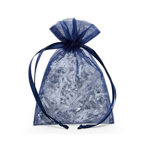 Navy Blue Favor Bags | Sheer Blue Bags | Navy Blue Flat Organza Bags - 2in. x 3in. - 30 Pieces/Pkg. (pm09870072)