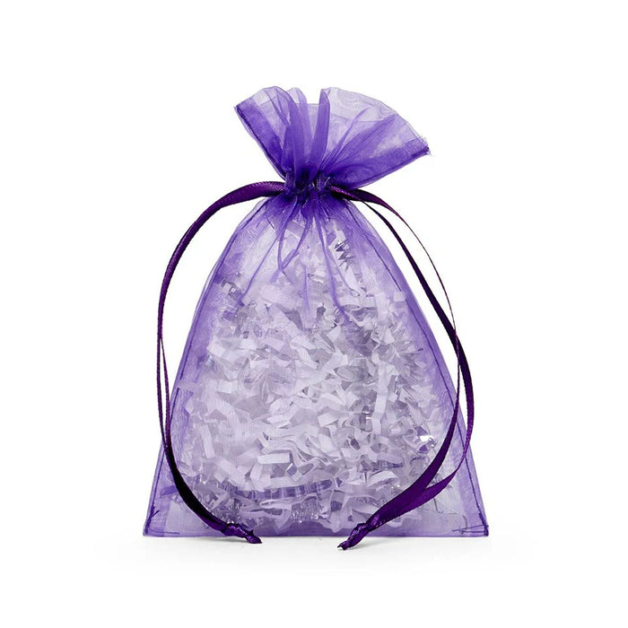 Purple Favor Bags | Sheer Purple Bags | Dark Purple Flat Organza Bags - 3in. x 4in. - 30 Pieces/Pkg. (pm09870181)