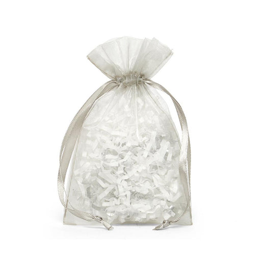 Silver Favor Bags | Sheer Silver Bags | Silver Flat Organza Bags - 2in. x 3in. - 30 Pieces/Pkg. (pm09870099)